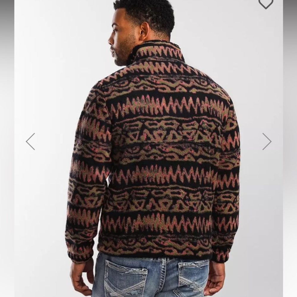 NWT Billabong Boundary Switchback Zip- Up Men’s Sherpa Fleece Jacket Size Small - Picture 4 of 9